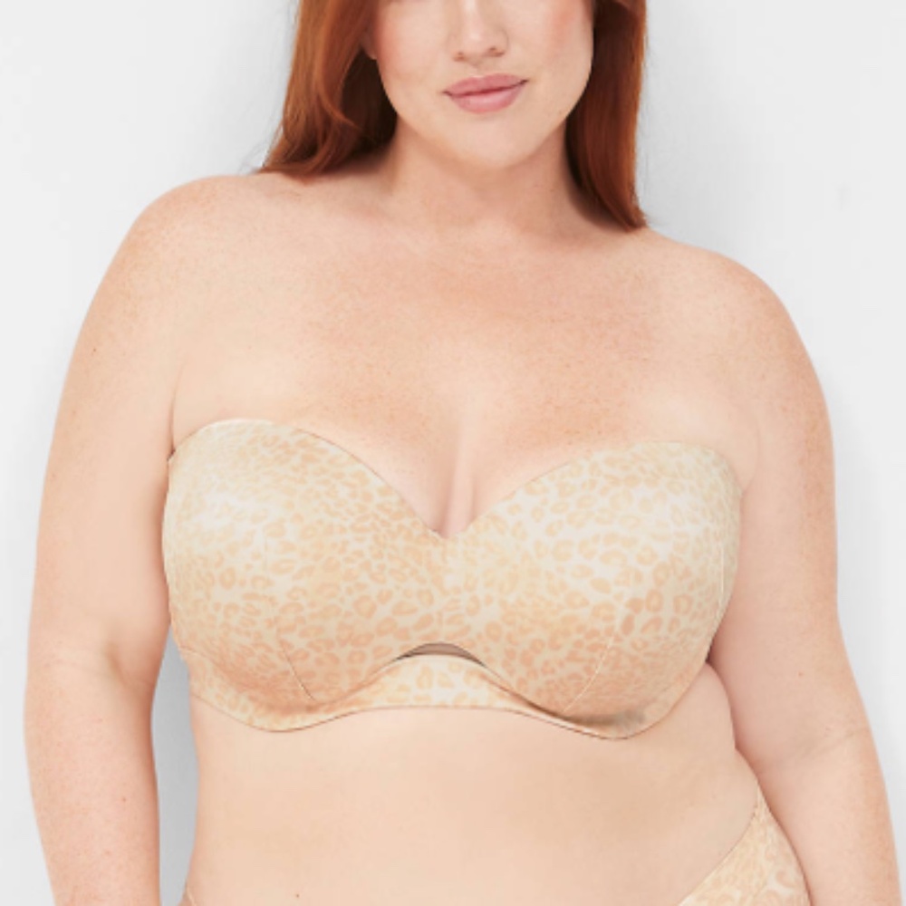 Lane Bryant - Comfort Bliss Lightly Lined Leopard Multi-Way Strapless Bra - 40 F